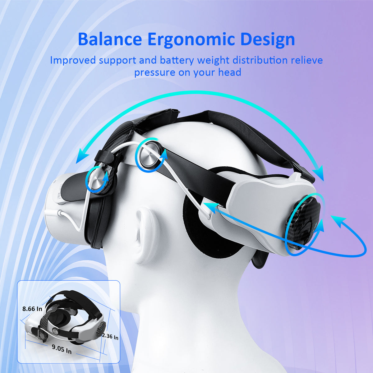 NexiGo S32 Head Strap with 5300mAh Battery for Meta/Oculus Quest 2